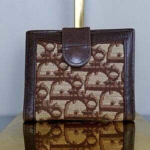 Dior Brown and Brown Mini Signature Wallet